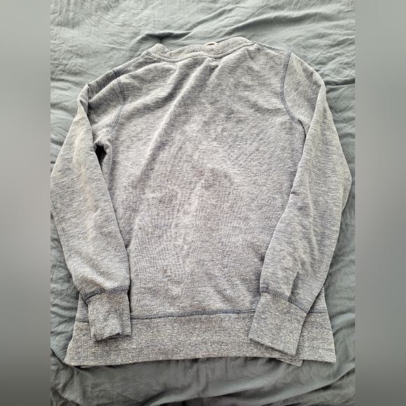 Green Tea Brand Gray Kangaroo Pocket Fleece Pullover with Drawstring Sz Small - Picture 4 of 5